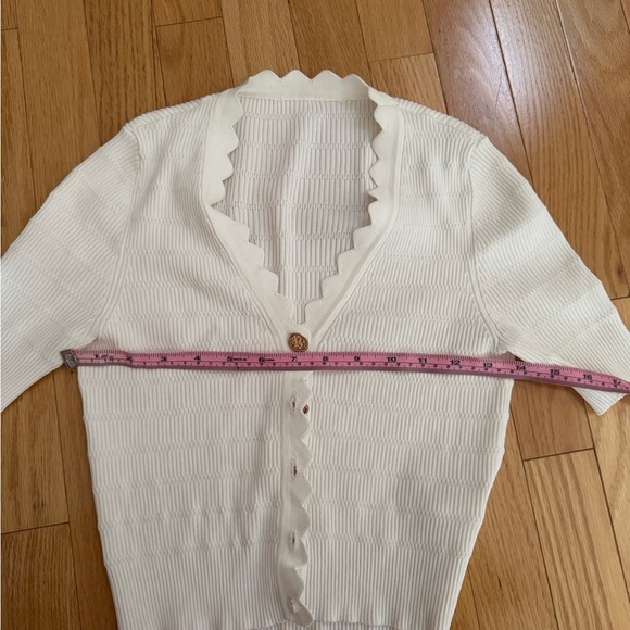 SANDRO WOOL CROP CARDIGAN GOLD BUTTONS SHORT SLEEVE CUTESY PREP ACADEMIA BRIDAL - Picture 2 of 8